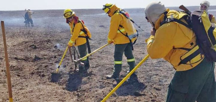 alt="combate de incendios en el delta entre rios a cargo del comando alvear"