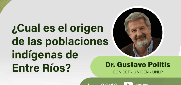 alt="afiche de la charla de Gustavo Politis"