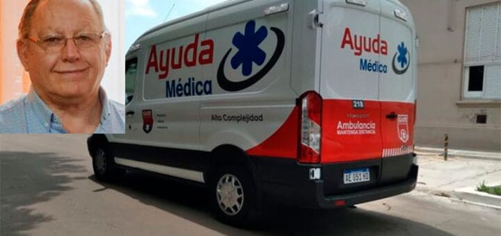 alt="intendente Federico Bogdan y ambulancia"