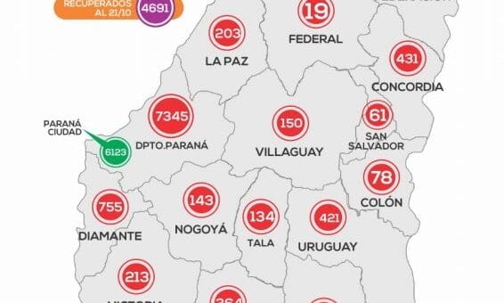 alt="mapa de entre ríos con casos de coronavirus"