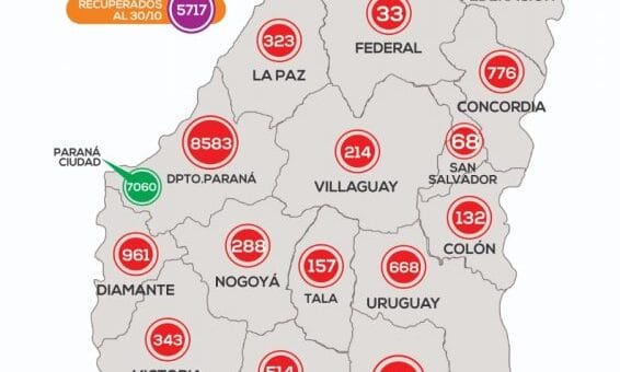 alt="mapa de entre rios con casos de coronavirus"