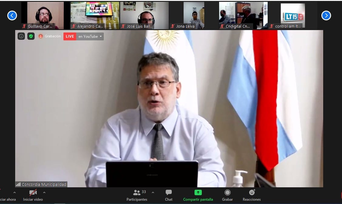 alt="el intendente Francolini dio a conocer, a través de teleconferencia, las nuevas disposiciones"