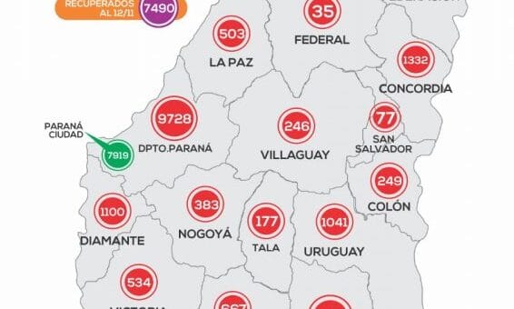 alt="mapa del coronavirus en Entre Ríos"