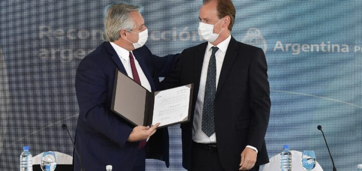 alt="el presidente alberto fernández y el gobernador gustavo bordet en Concordia"
