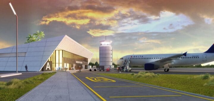 alt="presentación digitalizada del nuevo aeropuerto de Concordia"