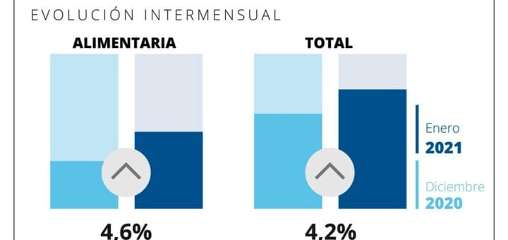 alt="infografía con la evolución intermensual de las canastas básicas"
