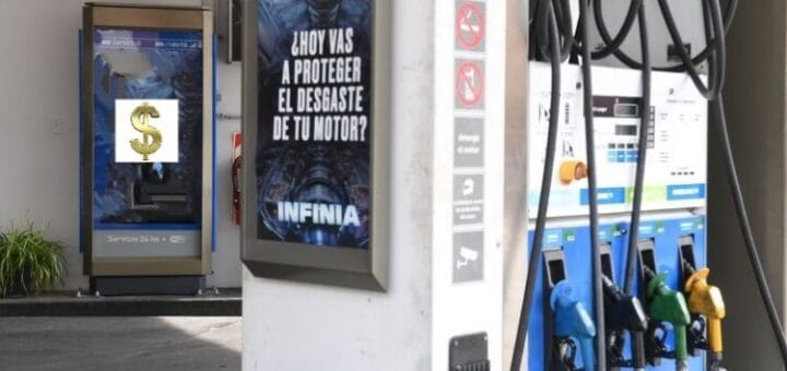 alt="surtidores de combustible de la empresa YPF"