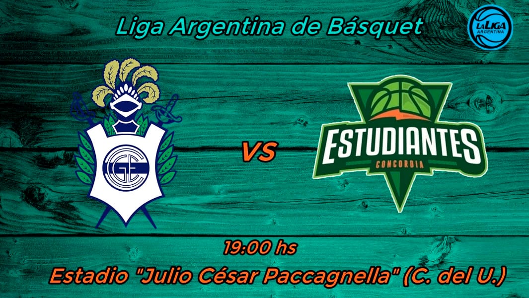 alt="anuncio del partido entre Estudiantes de Concordia y Gimnasia y Esgrima de La Plata"