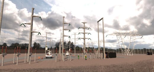 alt="en la fotografía puede verse una estación transformadora de energía eléctrica"