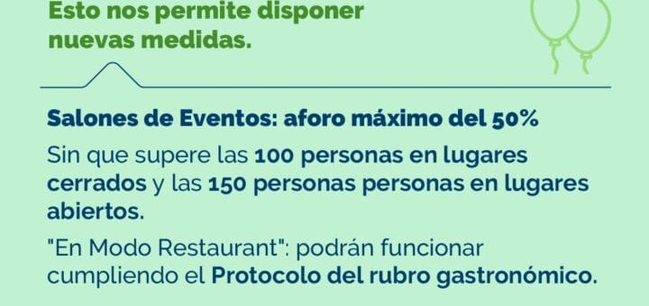alt="en la imagen puede verse un aviso con las nuevas medidas de flexibilización para la actividad económica"