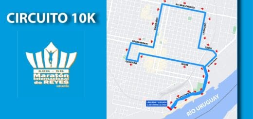 alt="en la imagen puede verse el mapa del circuito 10 K de la maratón de reyes"