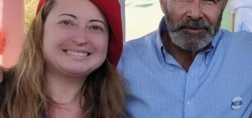 Miriam Müller, la candidata de la fuerza antiaborto entrerriana, y el titular del Partido NOS, Juan José Gómez Centurión"