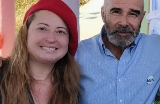 Miriam Müller, la candidata de la fuerza antiaborto entrerriana, y el titular del Partido NOS, Juan José Gómez Centurión"