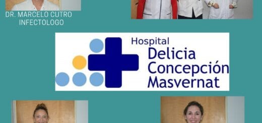 alt="Los integrantes del equipo de Infectología del hospital Masvernat"