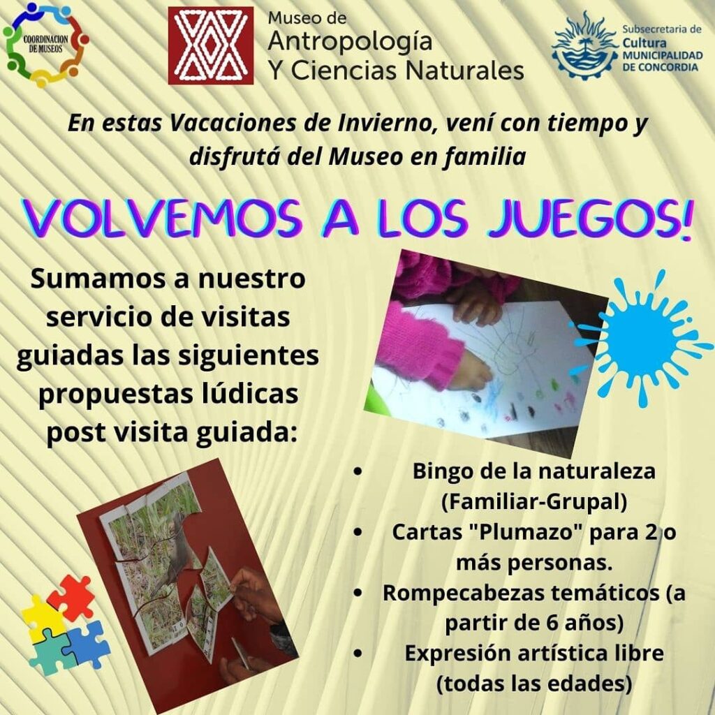 alt="Actividades lúdicas y visitas guiadas son parte de la propuesta del Museo de Antropología de Concordia"