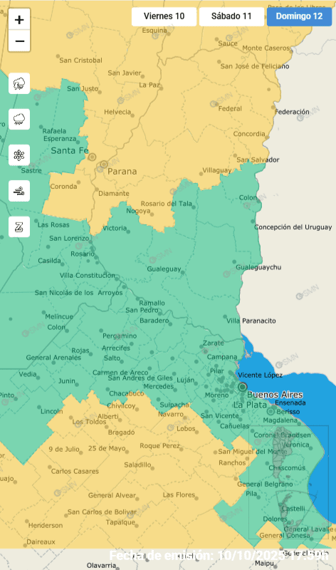 alt="El SMN emitió alertas de tormentas en Entre Ríos para el fin de semana"