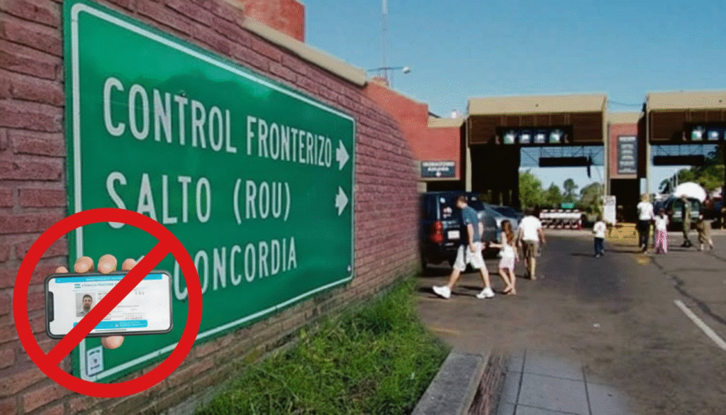 alt="paso fronterizo entre Concordia y Salto. Las licencias de conducir digitales no tienen validez en Uruguay"