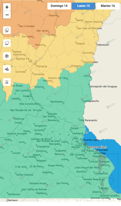 alt="El SMN dictó alerta amarillo por tormentas en Entre Ríos. Conocé las zonas afectadas y las medidas de prevención"