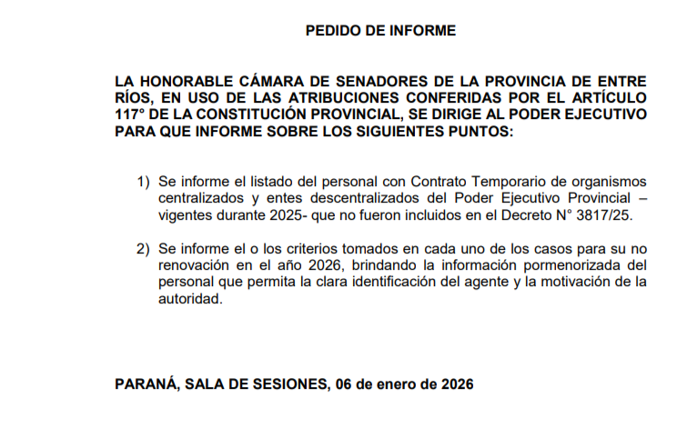 alt=" Claves del conflicto por la no renovación de contratos estatales en Entre Ríos: decreto, reclamo del Senado y marchas"