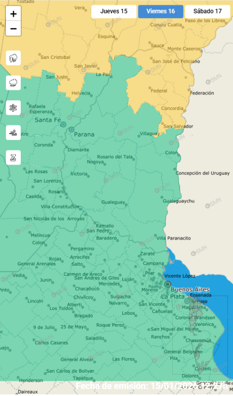 alt="El SMN emitió una alerta por tormentas en Entre Ríos. Se prevén ráfagas, granizo y lluvias intensas. Mirá los datos"