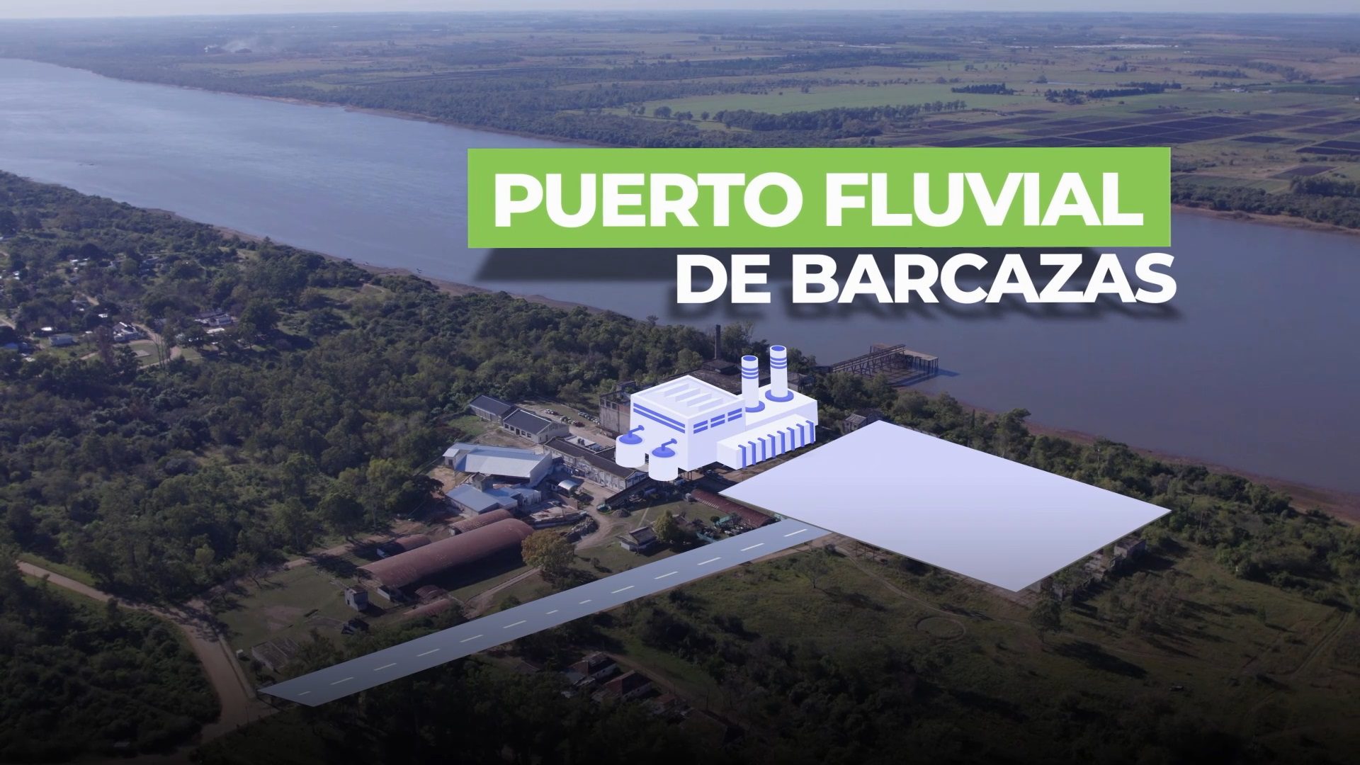 alt="Vista de la costa del río Uruguay en Concordia donde se proyecta el puerto de barcazas"