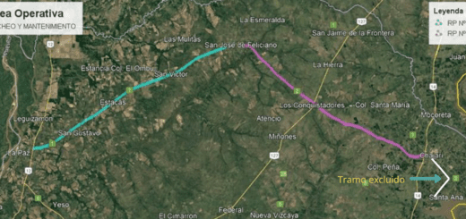 alt="Tramos de las Rutas provinciales 1 y 2 de Entre Ríos, incluídos y no incluidos en la financiación del BID"