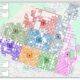 alt="Mapa dividido por colores y números que muestra las zonas de recolección de residuos en Concordia el 1° de mayo"