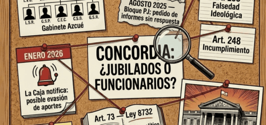 alt="mapa del caso que involucra a funcionarios municipales de Concordia en denuncia penal por supuestas irregularidades en jubilaciones"