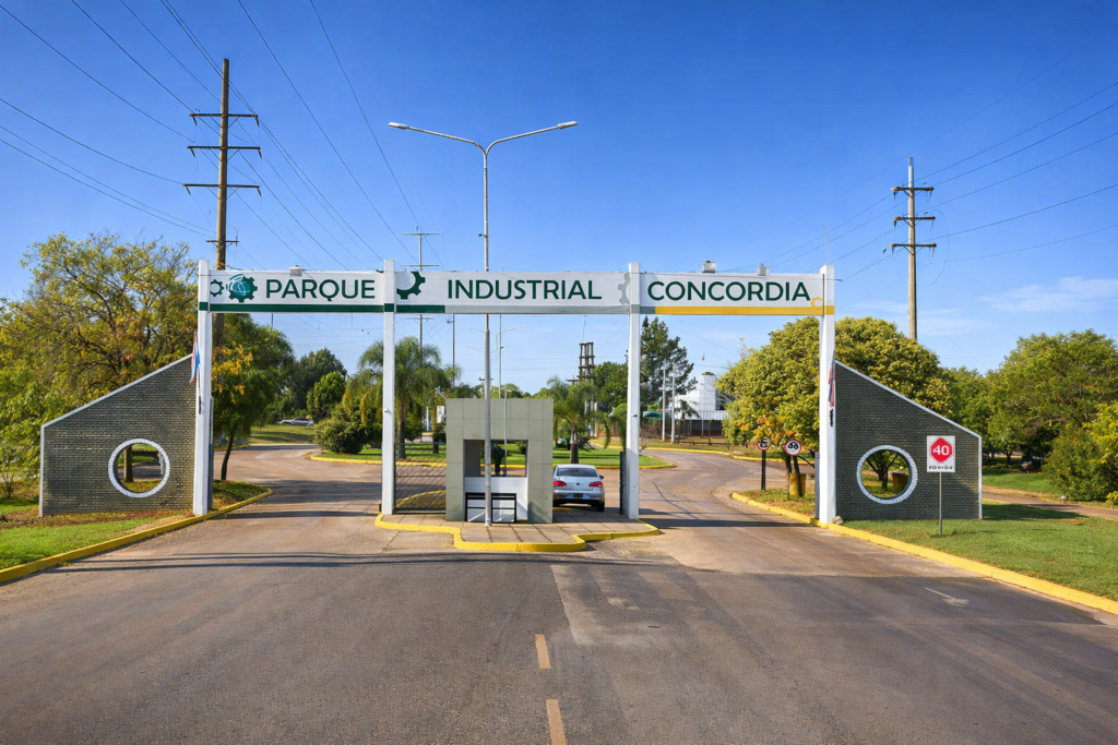 alt="):** Ingreso al Parque Industrial afectado por el corte de luz en Concordia este 29 de abril"