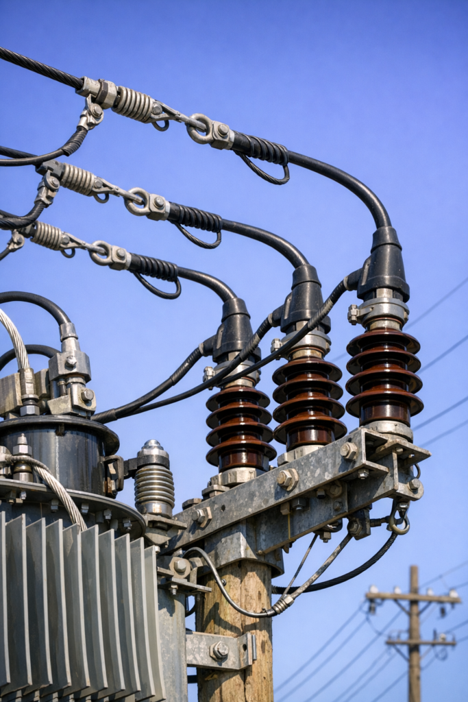 alt="transformador objeto de mantenimiento durante el corte de luz en Concordia"