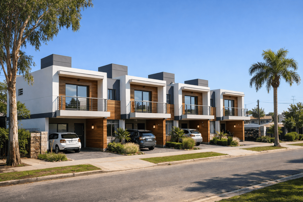 alt="Render digital de las viviendas en Concordia del programa Ahora Tu Hogar, en Los Conquistadores se construirán de madera"