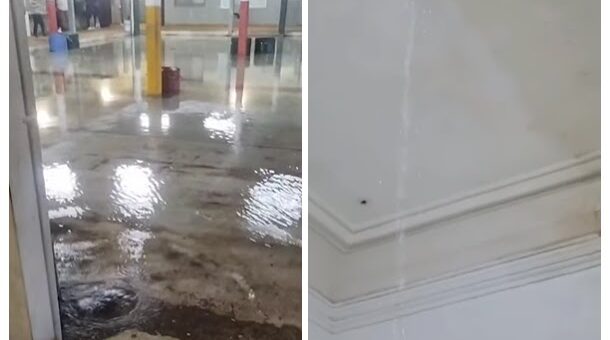 alt="Daños por lluvia en la Escuela 8 y en la Escuela 55 de Concordia"