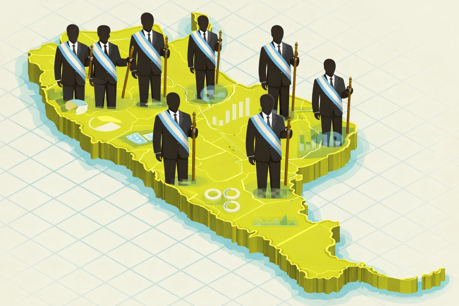 alt="Ilustración del ranking de la consultora CB de gobernadores en mayo de 2026 con mapa de Argentina"