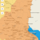 alt="Mapa meteorológico de Entre Ríos con alerta naranja por tormentas fuertes en Entre Ríos"