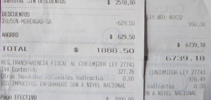 alt="Detalle de un ticket de compra con información sobre la transparencia fiscal en Entre Ríos"
