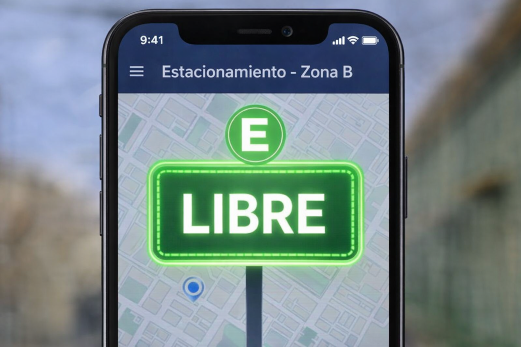 alt="Teléfono celular mostrando la aplicación del sistema de estacionamiento medido en Concordia inactiva por los días de feriado"