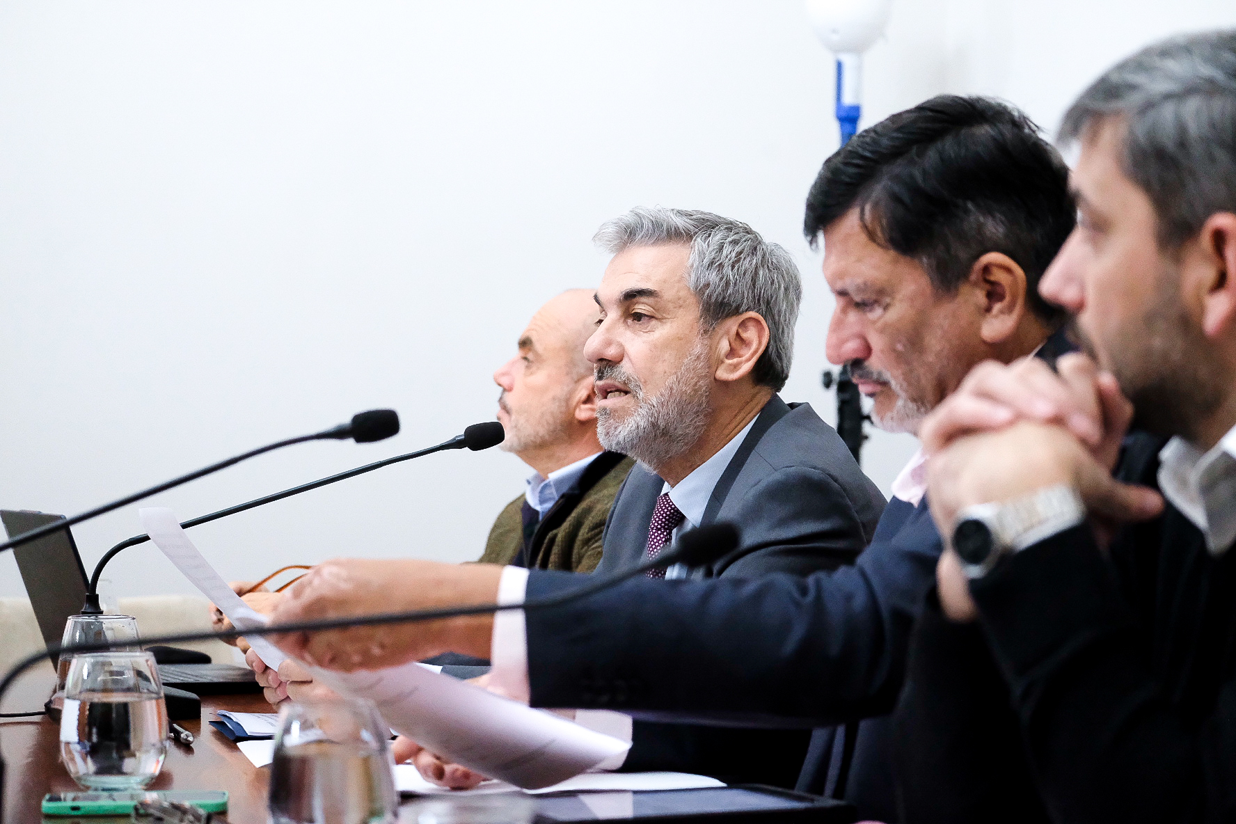 alt="Debate de la reforma previsional Entre Ríos en el Senado: Boleas y Bagnat exponen ante los senadores en el Salón de los Escudos, 10 de junio de 2026"