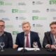 alt="El gobernador de Entre Ríos Rogelio Frigerio junto a ministros y funcionarios provinciales en el anuncio de financiamiento para obras viales en Entre Ríos"